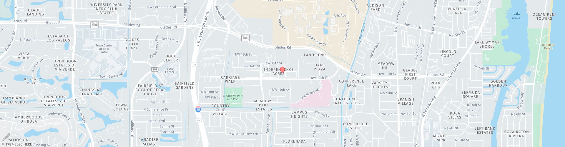 Location Map: 1001 NW 13th Street Boca Raton, FL 33486
